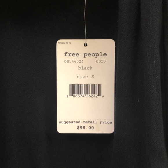 Free People Black Boho Top NWT - Picture 10 of 15